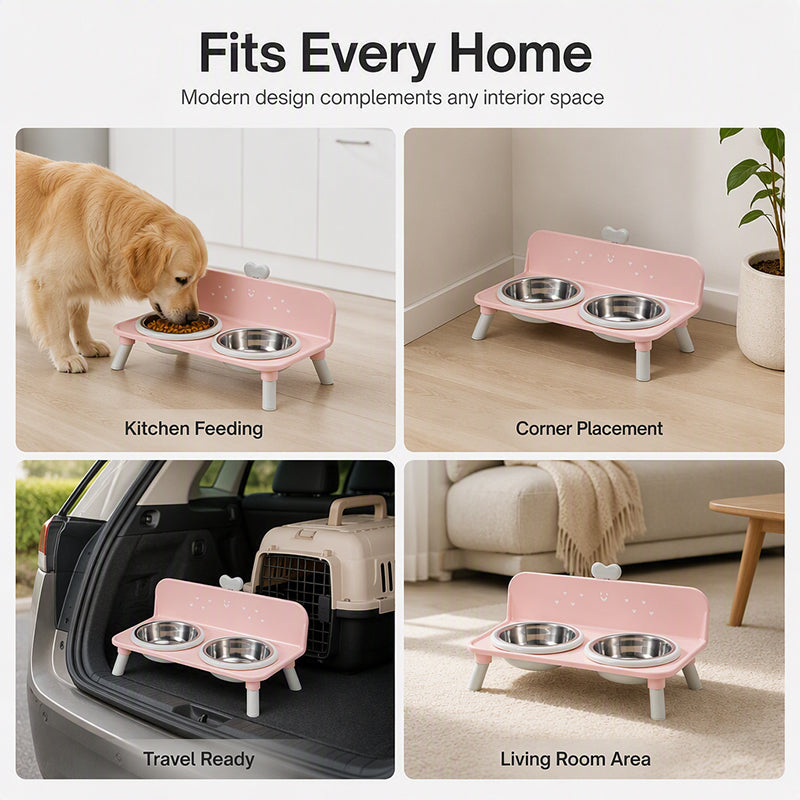 ⏳Time-Limited Special⏰🐾Elevated Double Pet Bowl Feeder | More Natural Feeding Posture For Pets✨
