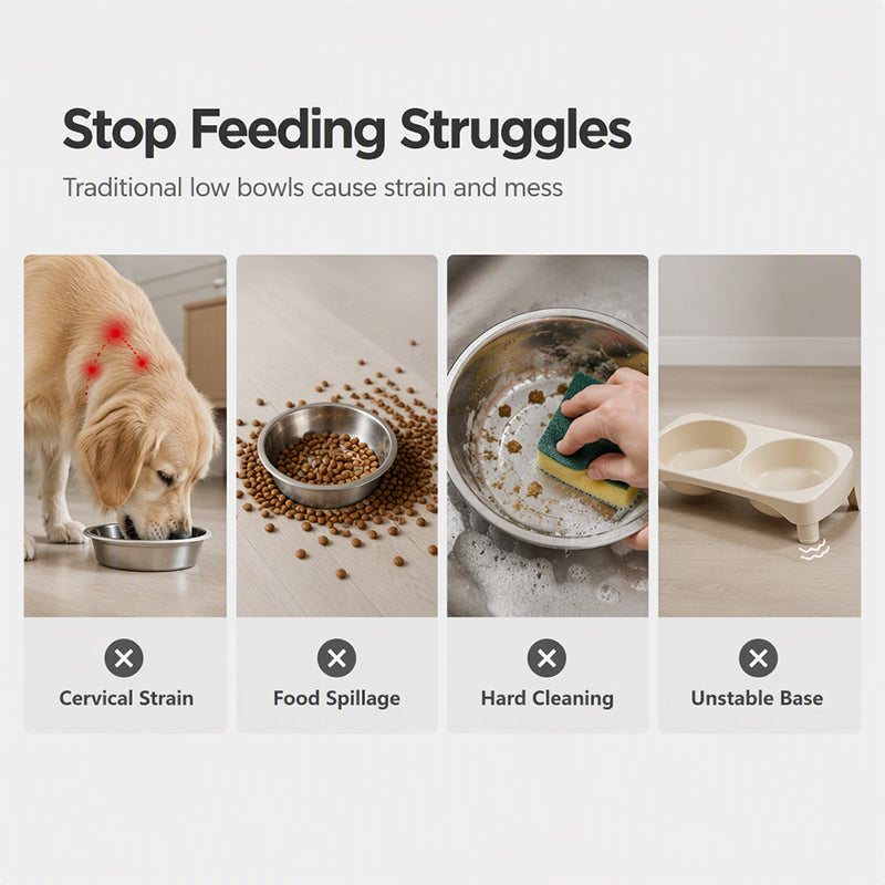 ⏳Time-Limited Special⏰🐾Elevated Double Pet Bowl Feeder | More Natural Feeding Posture For Pets✨