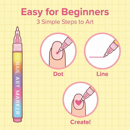12-Color Nail Art Marker Pen Set