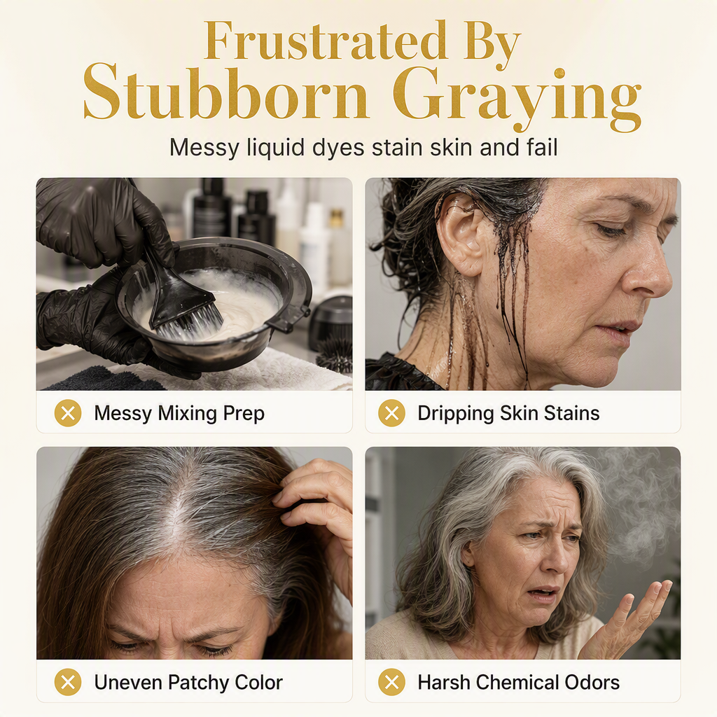 🎨 LIMITED-TIME 50% OFF 🌿 Botanical Grey Coverage Hair Colour — Squeeze, Brush, Cover Greys Effortlessly