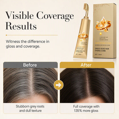 🎨 LIMITED-TIME 50% OFF 🌿 Botanical Grey Coverage Hair Colour — Squeeze, Brush, Cover Greys Effortlessly