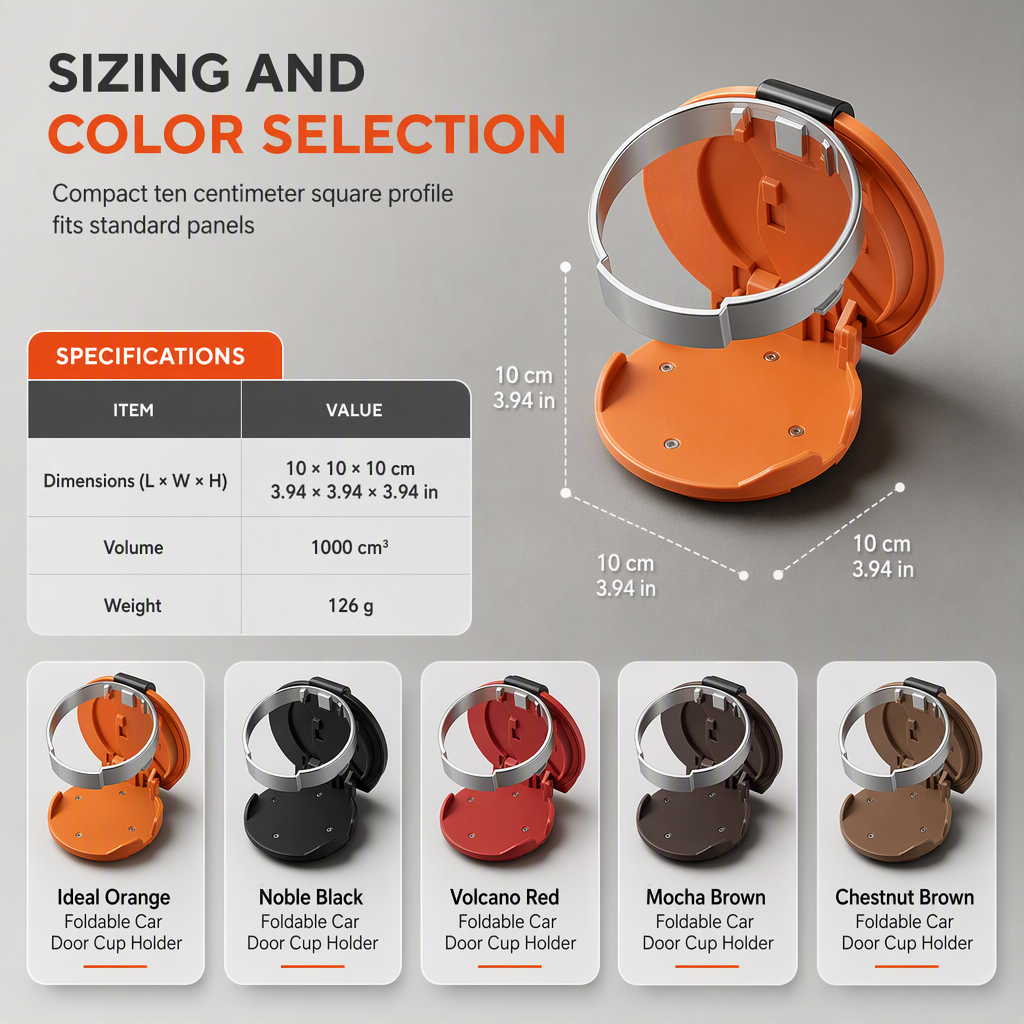 🚗 Last Day Special Price $19.99! 🥤Multifunctional Foldable Car Door Cup Holder Large Diameter Drink and Water Bottle Storage Rack
