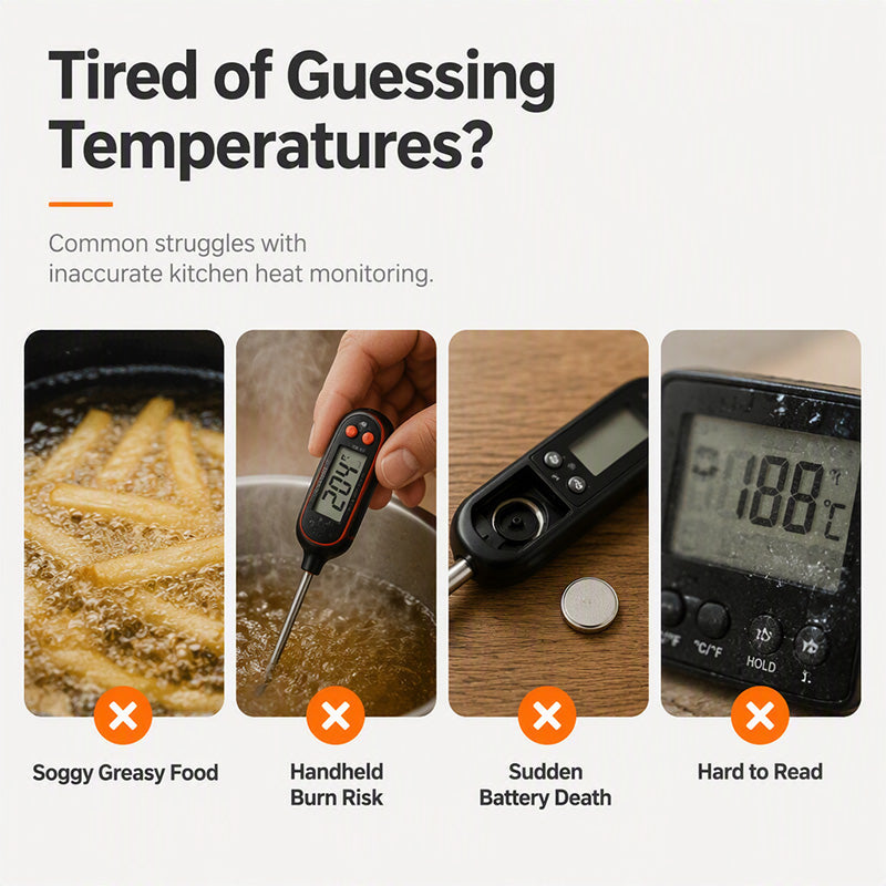 Battery-Free Cooking Oil Thermometer Gauge