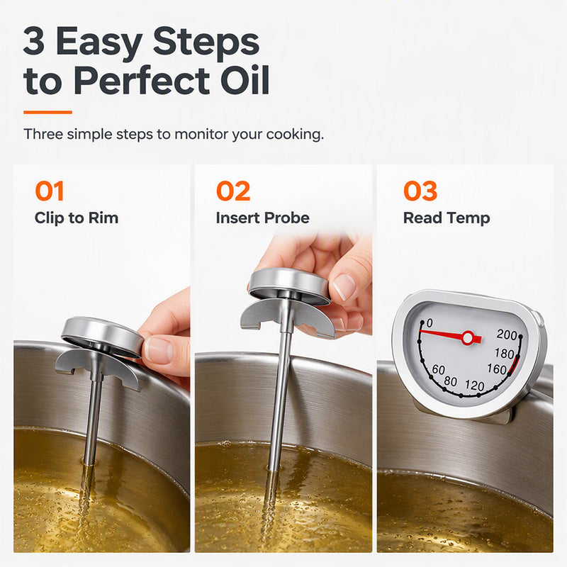 Battery-Free Cooking Oil Thermometer Gauge