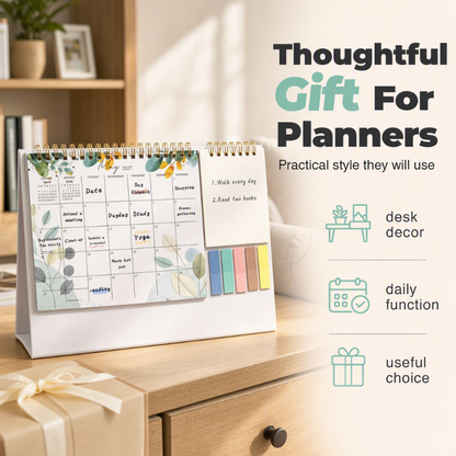 2027 Creative Desk Calendar with Sticky Notes