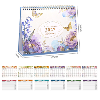2027 Creative Desk Calendar with Sticky Notes