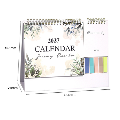 2027 Creative Desk Calendar with Sticky Notes
