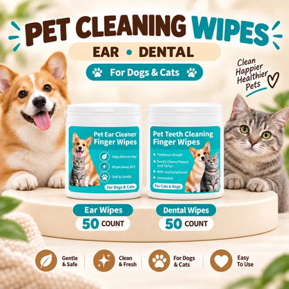 Gentle Pet Ear Cleaning Finger Wipes for Dogs & Cats