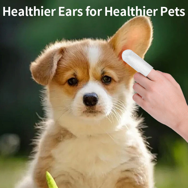 Gentle Pet Ear Cleaning Finger Wipes for Dogs & Cats
