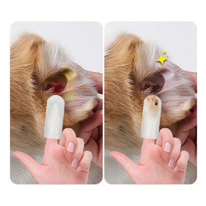 Gentle Pet Ear Cleaning Finger Wipes for Dogs & Cats