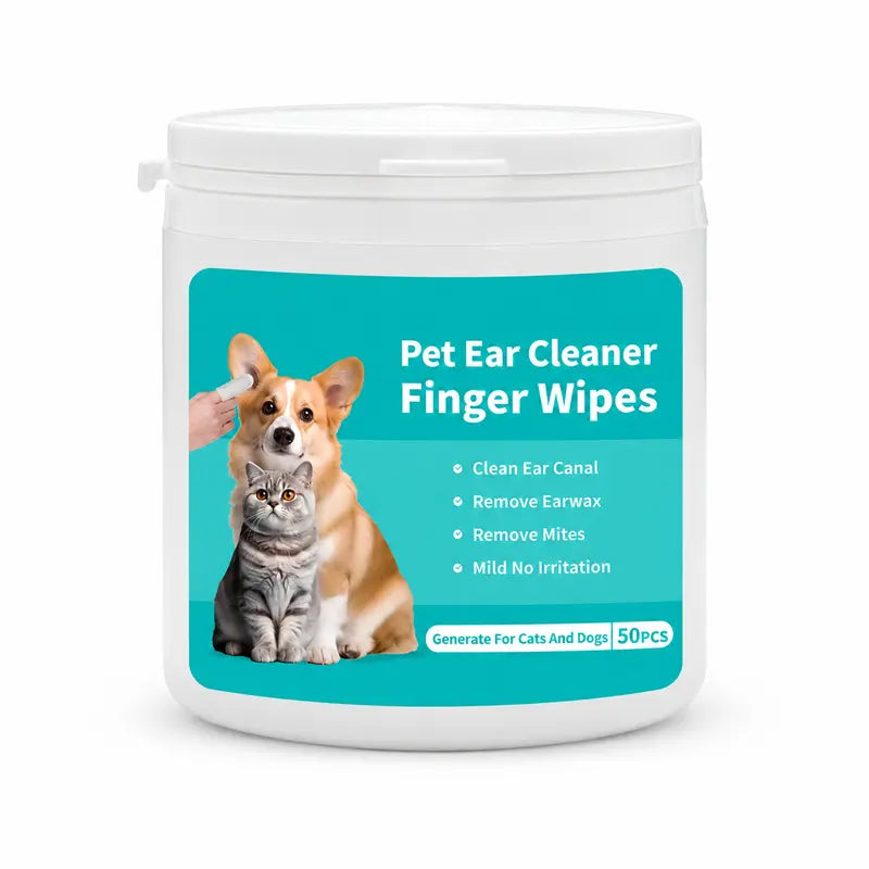 Gentle Pet Ear Cleaning Finger Wipes for Dogs & Cats