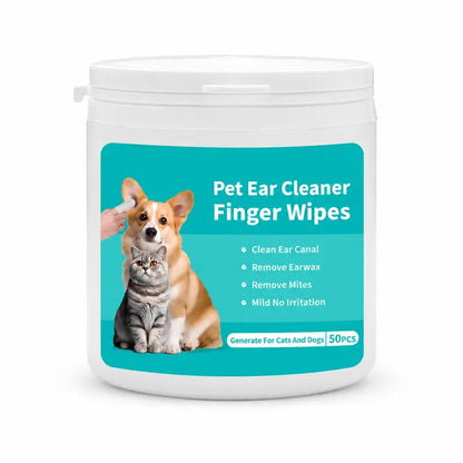 Gentle Pet Ear Cleaning Finger Wipes for Dogs & Cats