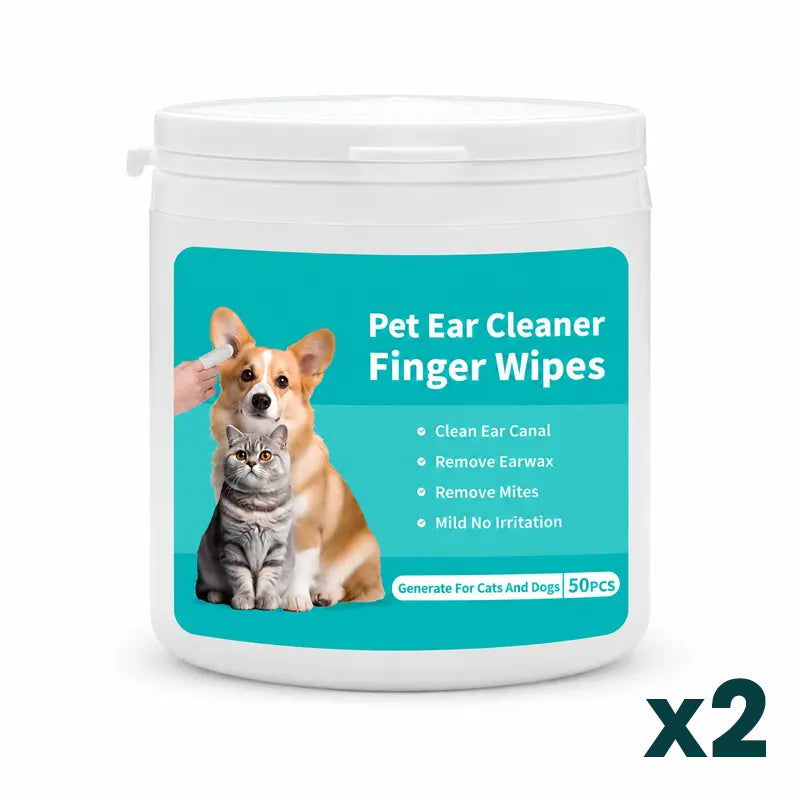 Gentle Pet Ear Cleaning Finger Wipes for Dogs & Cats