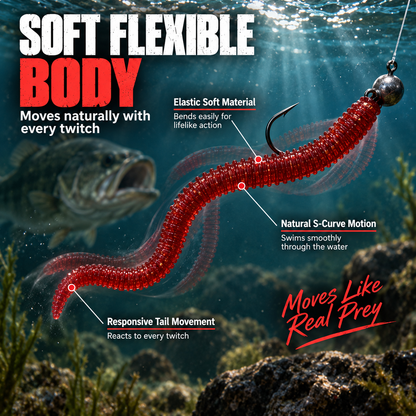 🎣HOT SALE!Soft Plastic Worm Fishing Lures🐟