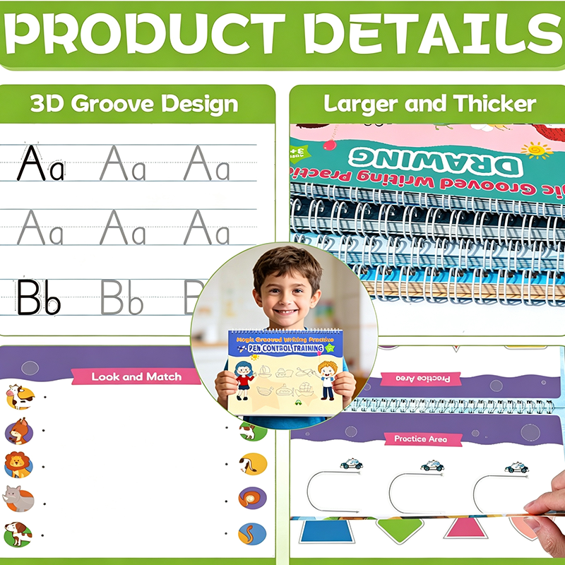 ⏳Time-Limited Special⏰Magic Grooved Handwriting Practice Book Set (7Pcs/Set)