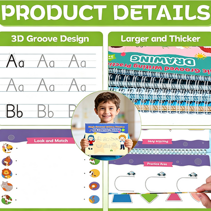 ⏳Time-Limited Special⏰Magic Grooved Handwriting Practice Book Set (7Pcs/Set)
