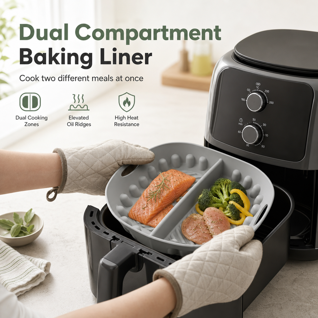 Reusable Divided Air Fryer Silicone Liner
