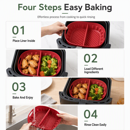 Reusable Divided Air Fryer Silicone Liner