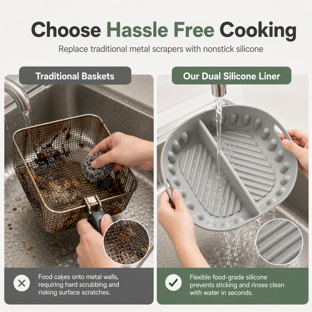 Reusable Divided Air Fryer Silicone Liner
