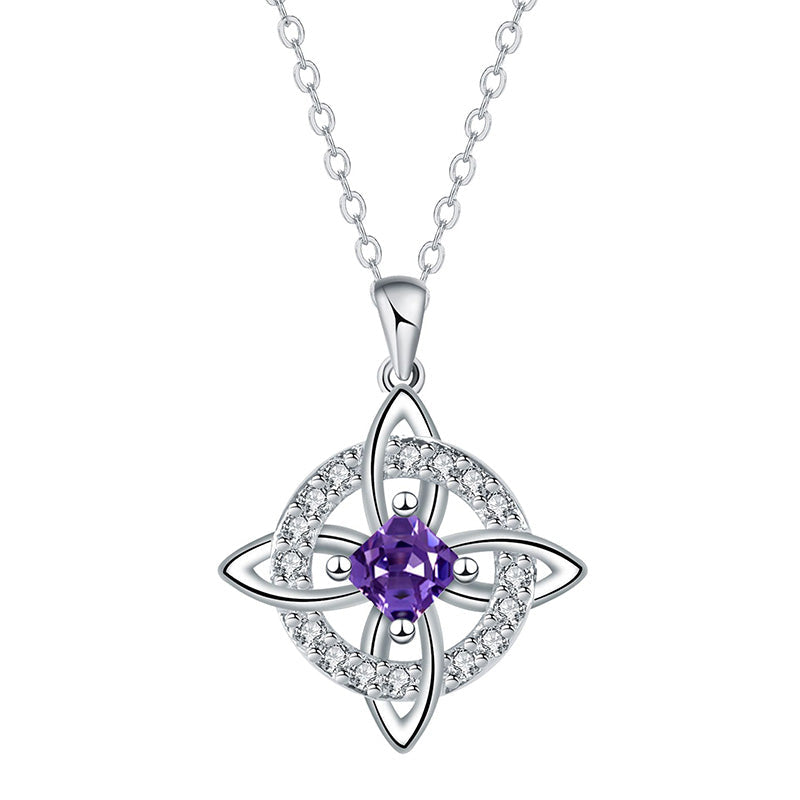 ☘️ Celtic Knot Birthstone Necklace – Elegant & Adjustable for Everyday & Special Occasions