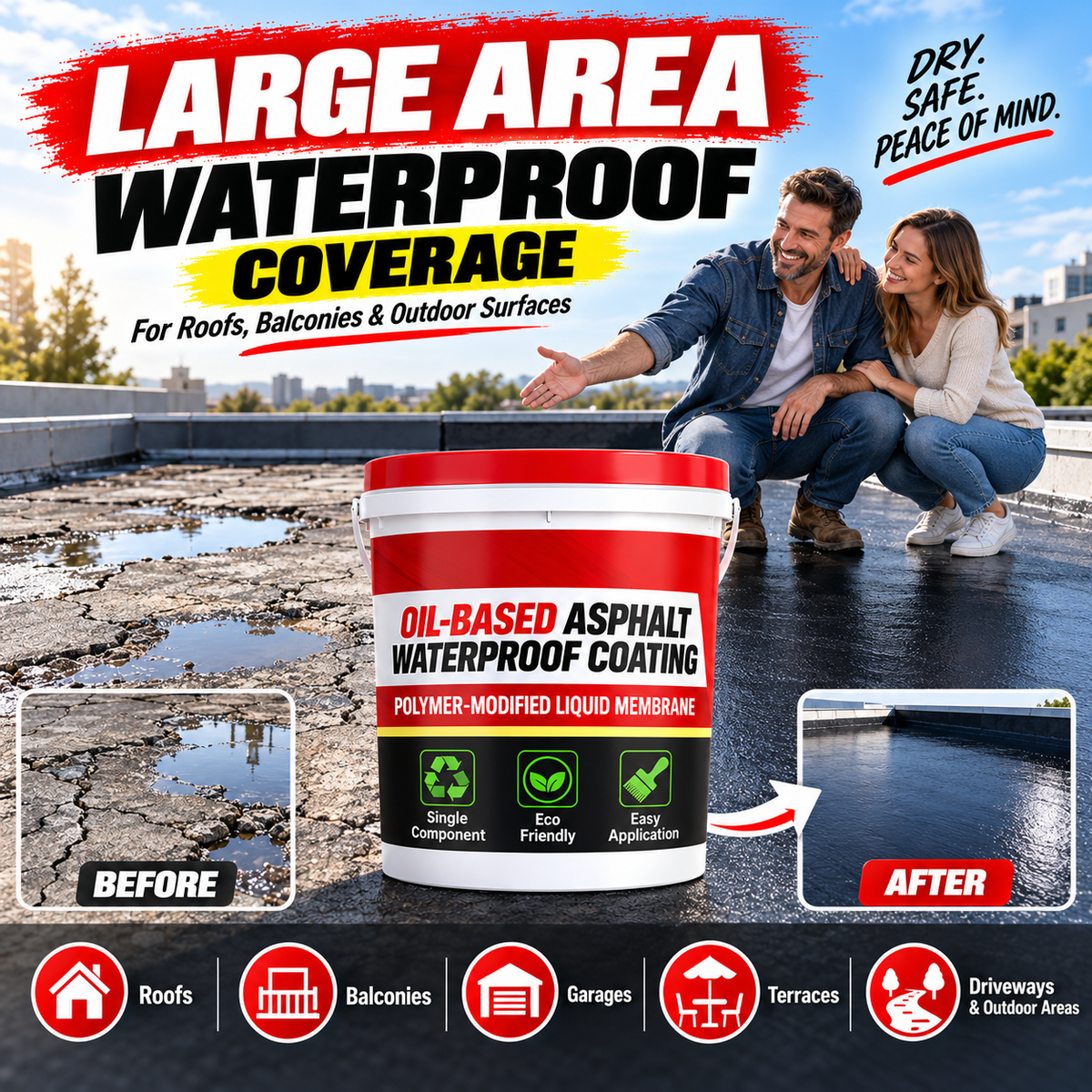 Black Asphalt Roof Waterproof Repair Coatin