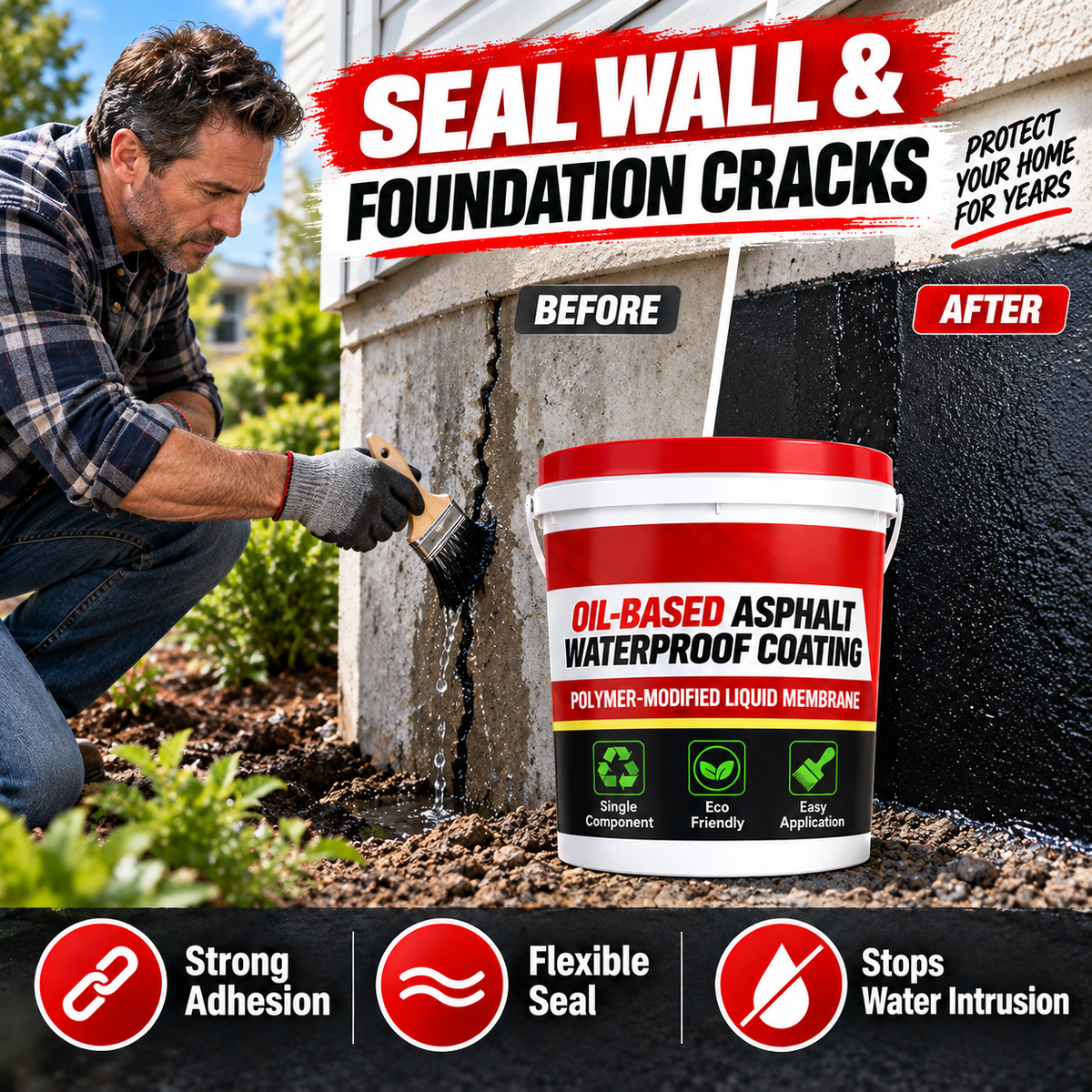 Black Asphalt Roof Waterproof Repair Coatin