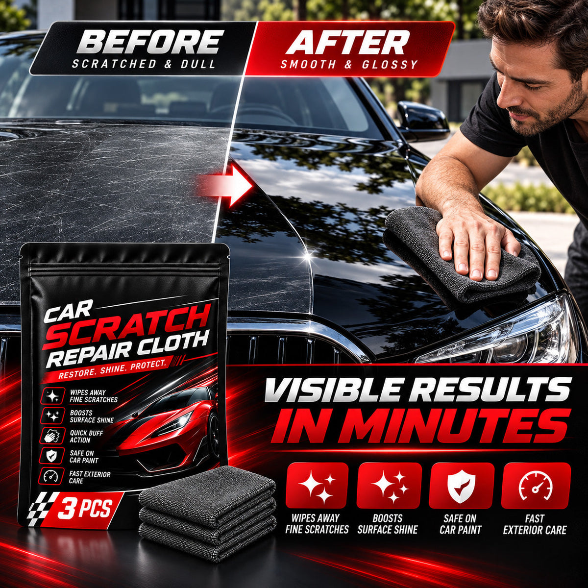 Paint-Safe Car Scratch Repair Cloth