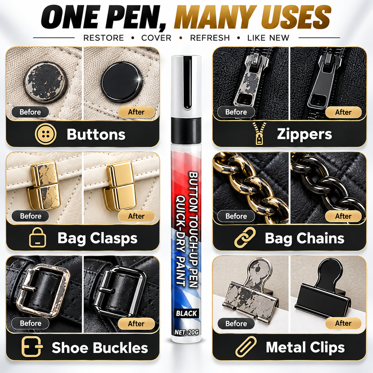 Multi-Purpose Button Touch-Up Pen