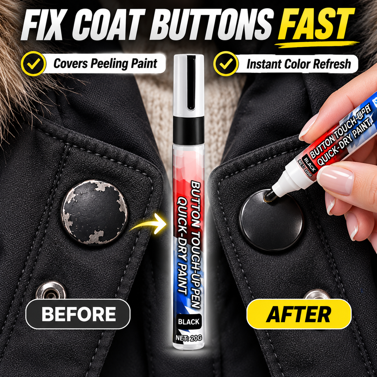 Multi-Purpose Button Touch-Up Pen