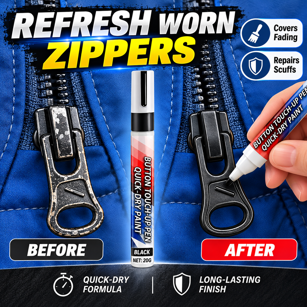 Multi-Purpose Button Touch-Up Pen