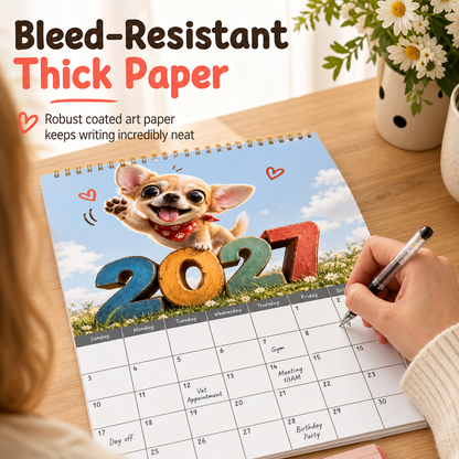 📅 LIMITED-TIME 50% OFF! 🐶 Chihuahua 12 Month Wall Calendar – Cute, Ink-proof, Decorative ✨