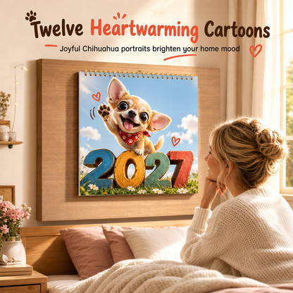 📅 LIMITED-TIME 50% OFF! 🐶 Chihuahua 12 Month Wall Calendar – Cute, Ink-proof, Decorative ✨