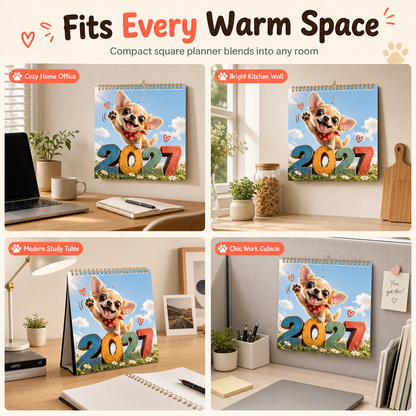📅 LIMITED-TIME 50% OFF! 🐶 Chihuahua 12 Month Wall Calendar – Cute, Ink-proof, Decorative ✨
