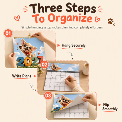 📅 LIMITED-TIME 50% OFF! 🐶 Chihuahua 12 Month Wall Calendar – Cute, Ink-proof, Decorative ✨
