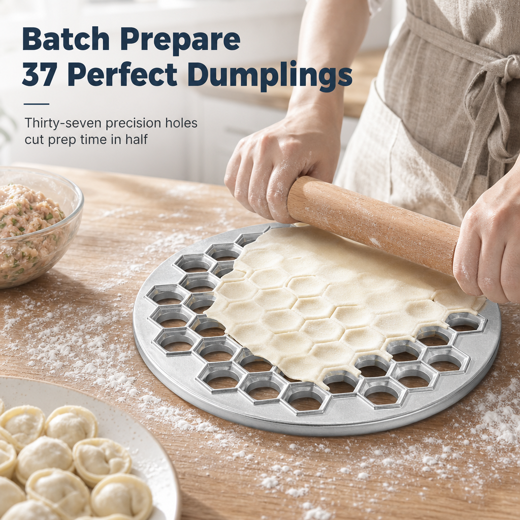 🥟 LIMITED-TIME 50% OFF! ⚡ 37-Hole Quick Dumpling Maker – Time-saving, Uniform, Simple Use 🍽️