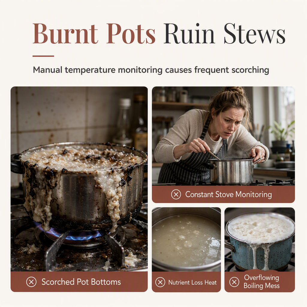 Multi Functional Mini Electric Slow Cooker and Stew Pot with Preset Timer