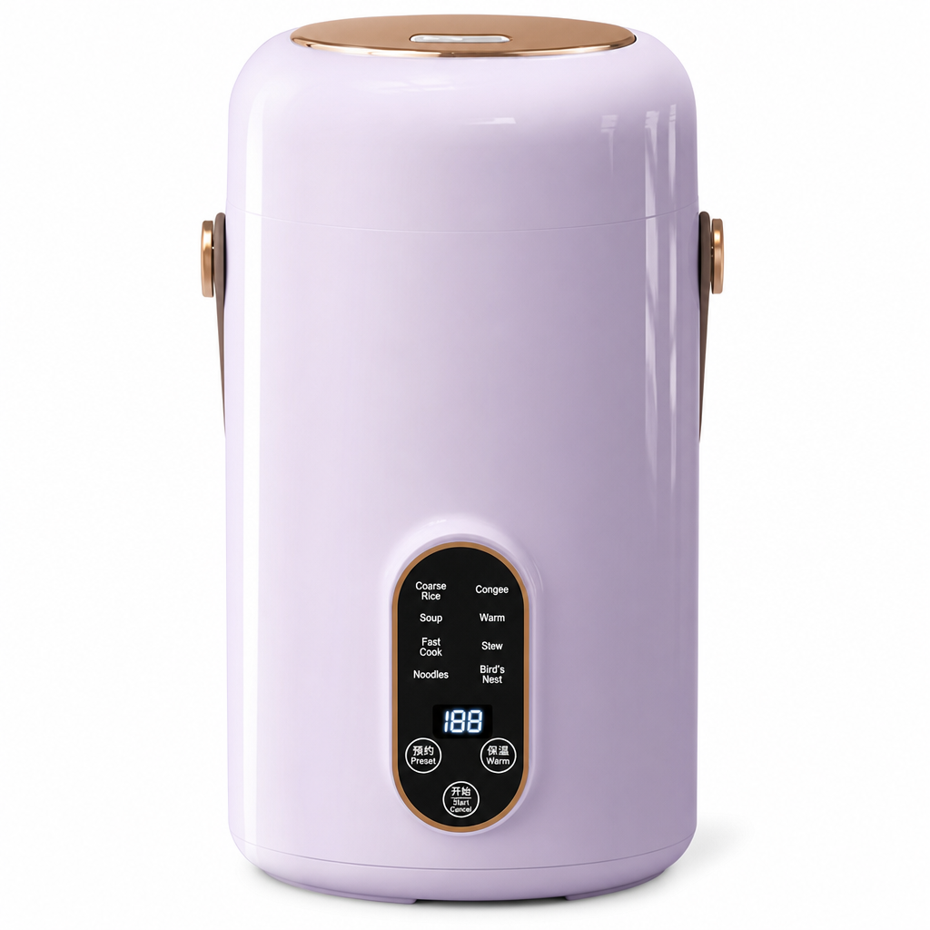 Multi Functional Mini Electric Slow Cooker and Stew Pot with Preset Timer