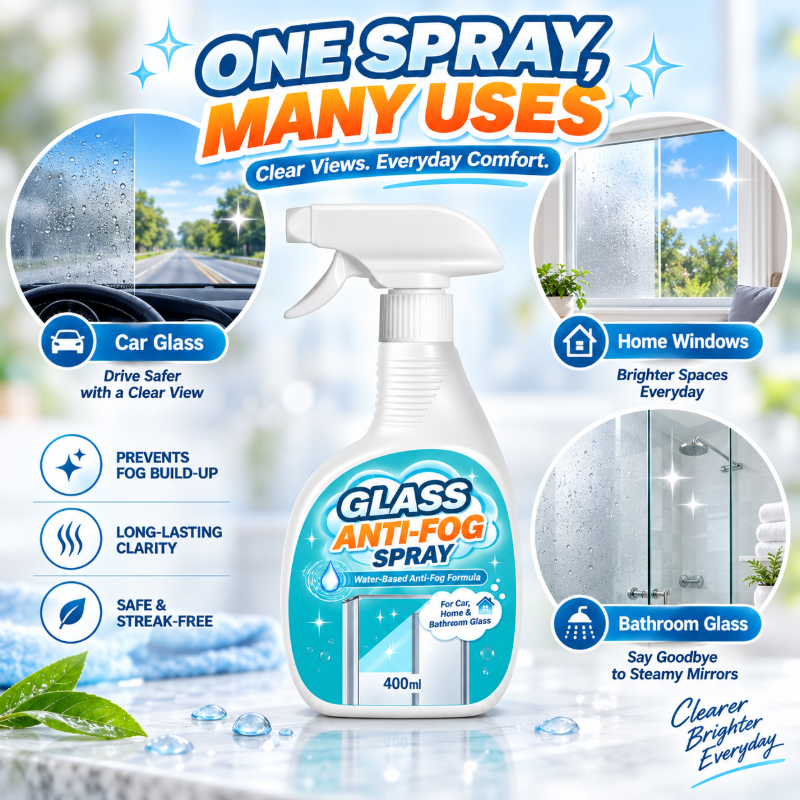 Glass Anti-Fog Spray for Car Windshield & Home Windows