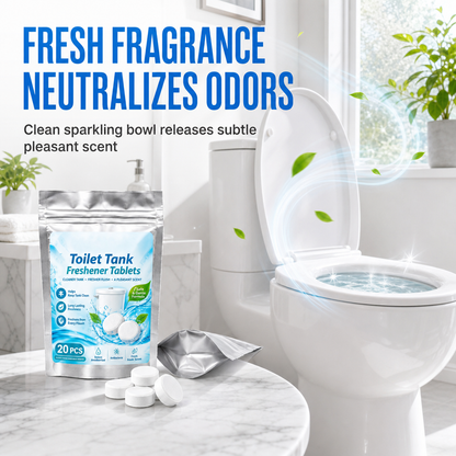 🥳2026 HOT SALE🥳💞50K+ SOLD! 🚽✨ 50% OFF! 20 Pack Toilet Tank Freshener Tablets – effervescent action fights odor, slow release cleans constantly. Gentle on plumbing! 🧼✅