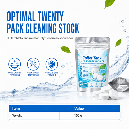 🥳2026 HOT SALE🥳💞50K+ SOLD! 🚽✨ 50% OFF! 20 Pack Toilet Tank Freshener Tablets – effervescent action fights odor, slow release cleans constantly. Gentle on plumbing! 🧼✅