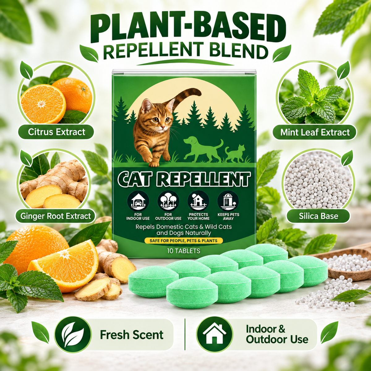 Safe Plant-Extract Cat Repellent Pills