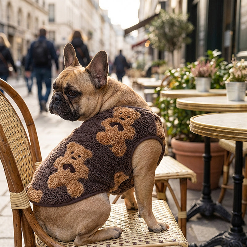 🐻🧶Sleeveless Plush‑Lined Pet Vest | Warmth While Keeping Pet’s Legs Fully Free☁️