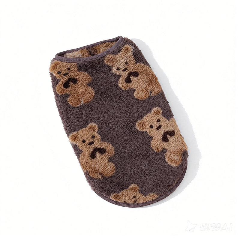 🐻🧶Sleeveless Plush‑Lined Pet Vest | Warmth While Keeping Pet’s Legs Fully Free☁️