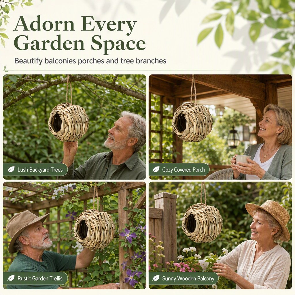 ⏳ LIMITED-TIME 50% OFF! 🐦 Hand-Woven Bird Nest – Cozy Hanging Shelter for Backyard Birds & Garden Decor 🌿