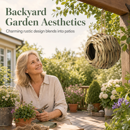 ⏳ LIMITED-TIME 50% OFF! 🐦 Hand-Woven Bird Nest – Cozy Hanging Shelter for Backyard Birds & Garden Decor 🌿