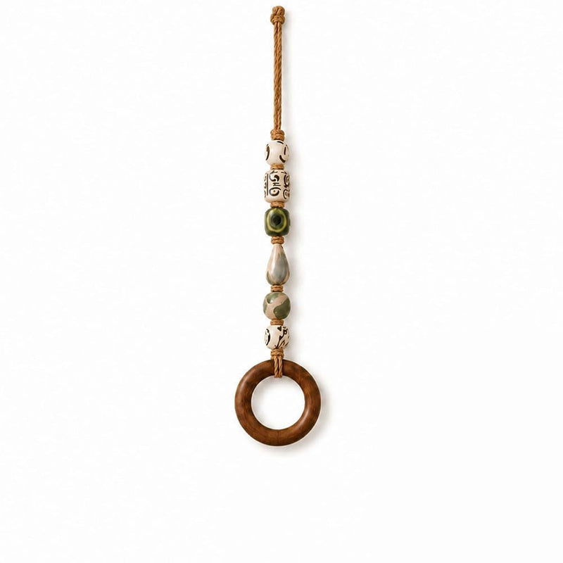 ✨Boho Beaded Towel Hanger with Wooden Ring | Decorative Wall Towel Holder for Bathroom & Kitchen
