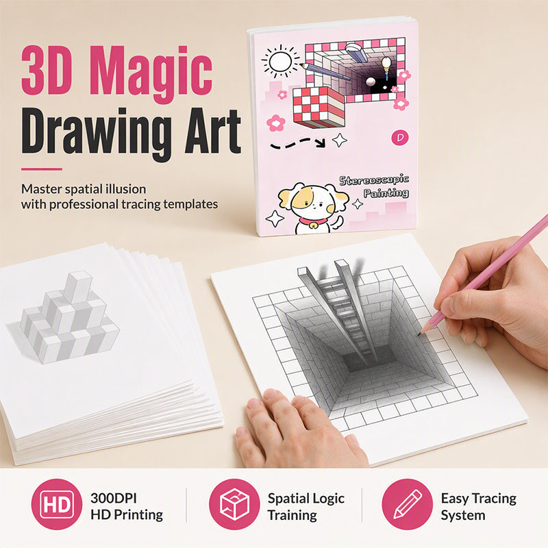 🎨 Kids 3D Tracing Activity Book | 4 Themes