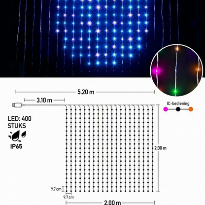 ⚡Waterproof LED Curtain String Lights
