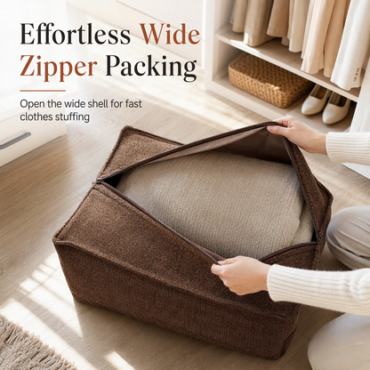 🛋️ LIMITED‑TIME 50% OFF! 🏡 Boho Storage Ottoman Floor Pouf Cover – Fill with Clothes & Blankets, 220 lbs Support, Washable Canvas 🧶