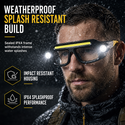 USB Rechargeable Double Sided Clip On Glasses Light for Outdoor Hiking and Reading